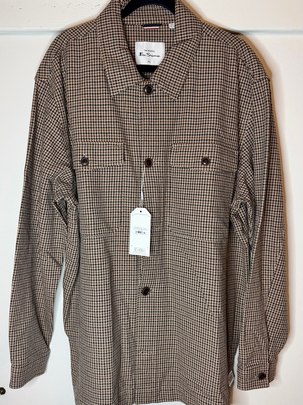 Ben Sherman Check Jacket Light Brown XXL – NWT